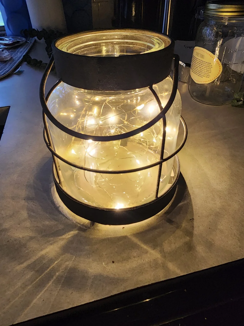 Fairy Lights Battery Operated. Faux Eucalyptus Included. Base 7x6 New In Box